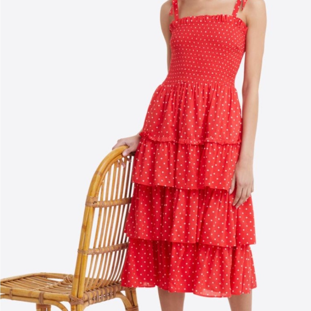 Draper James Red Smocked Tiered Sundress